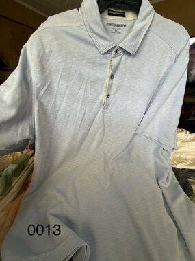 Johnston & Murphy Pale Blue Short-Sleeve Polo 0013